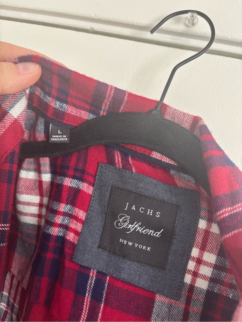 Jachs Red and White Plaid Shirt Dress with Tie Waist - Picture 3 of 4